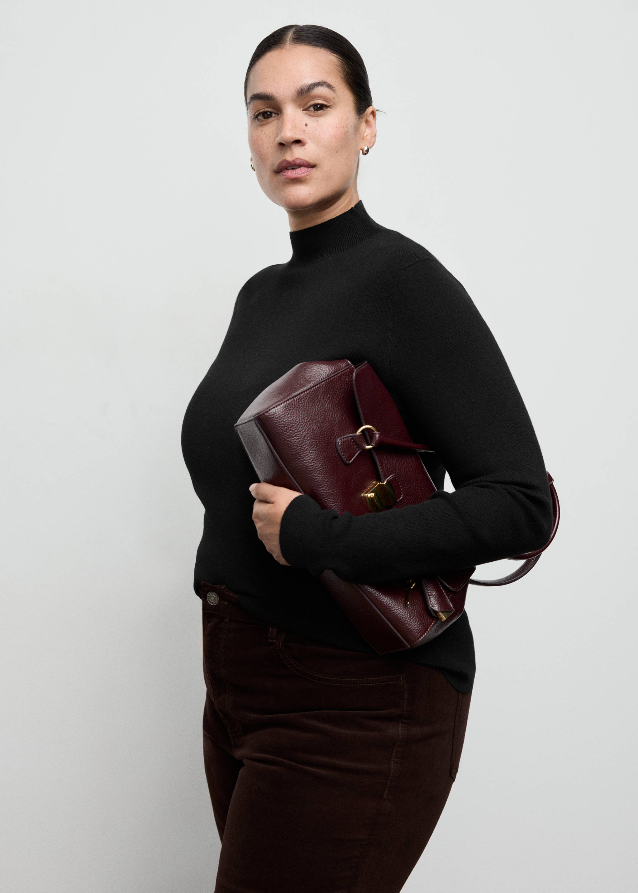 Fitted sweater with perkins neck - Details of the article 5