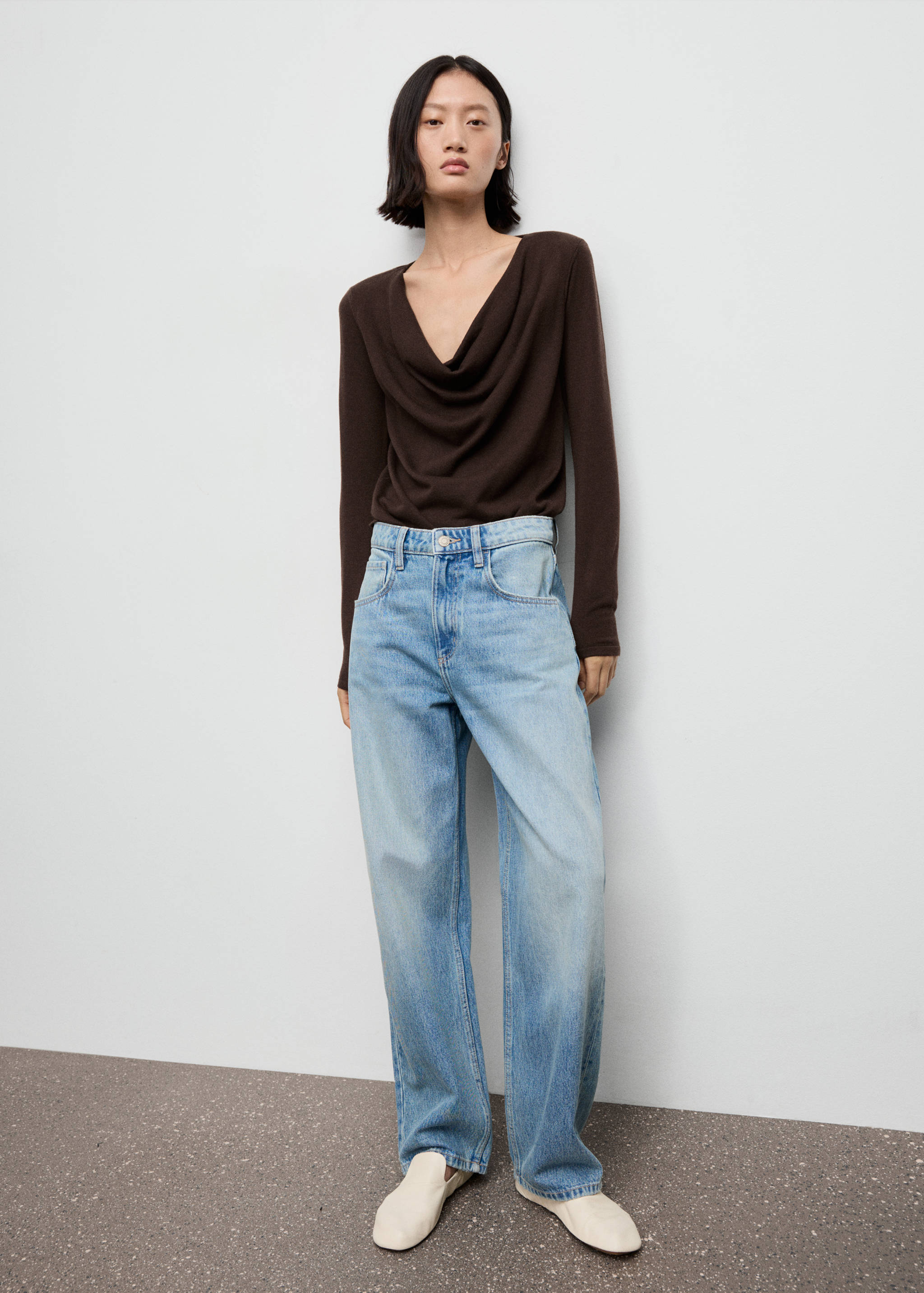 Draped-neck sweater - General plane