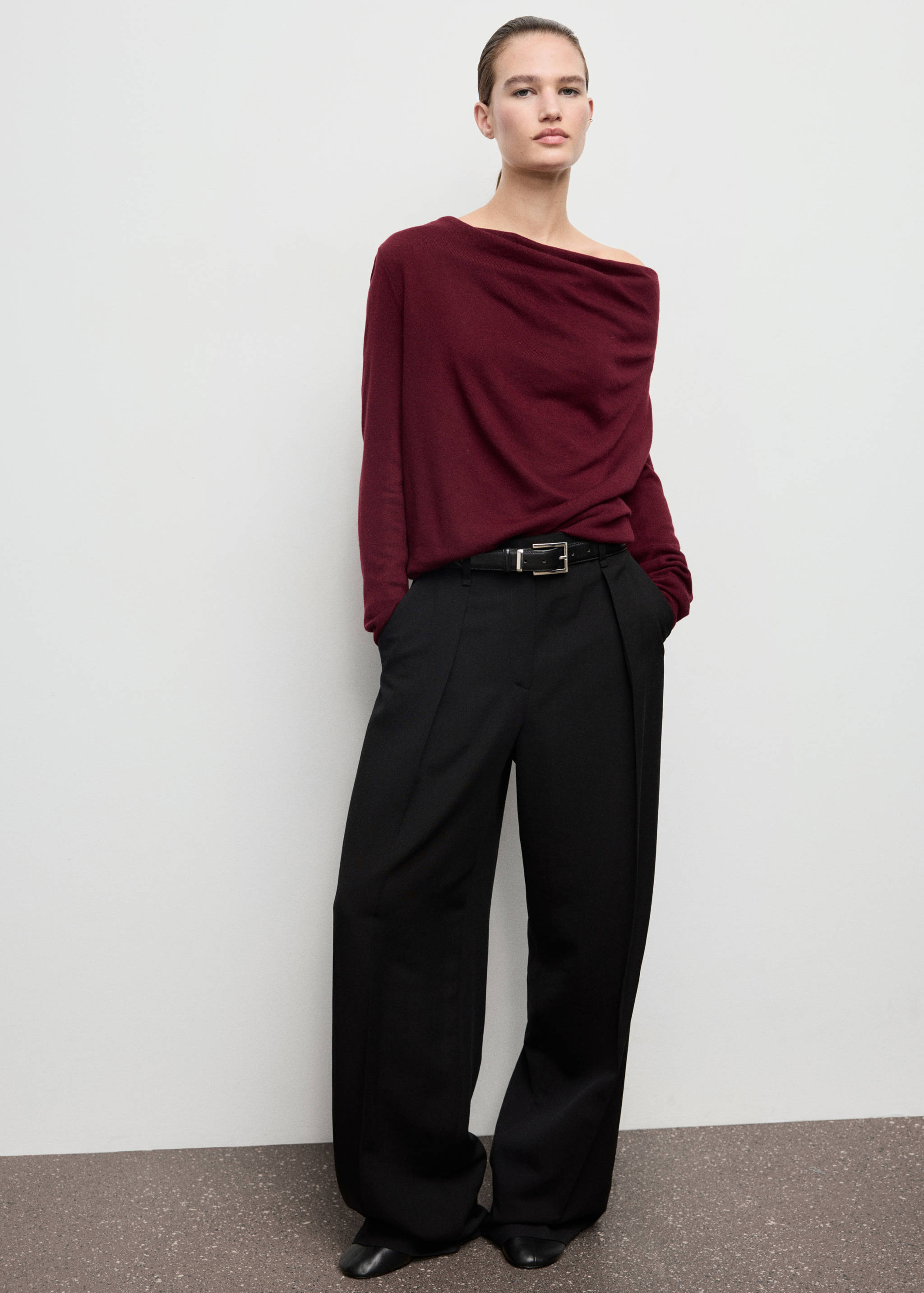 Draped-neck sweater - General plane