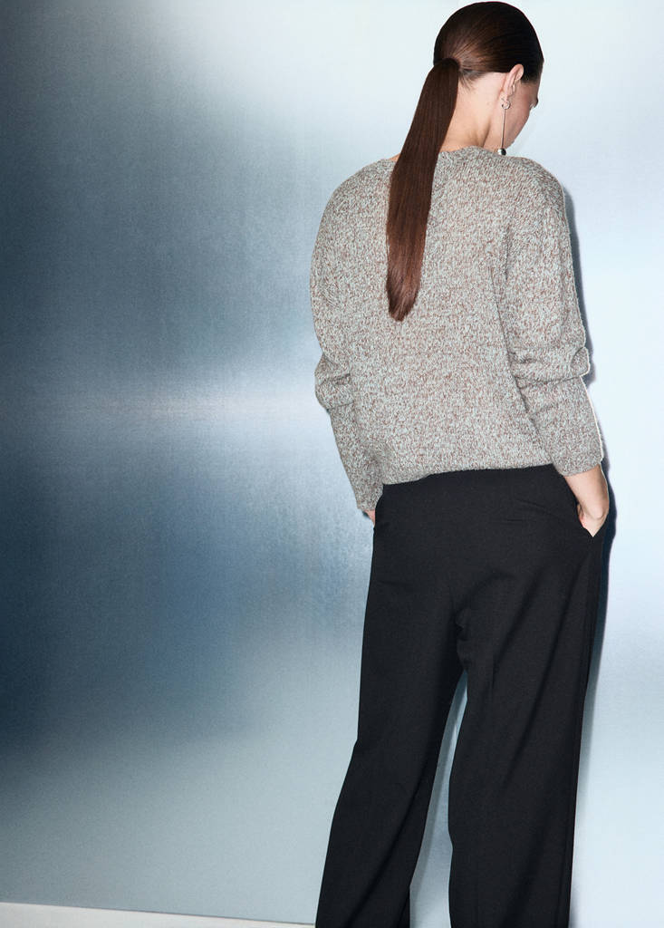 Speckled lurex knitted sweater — Sky Blue