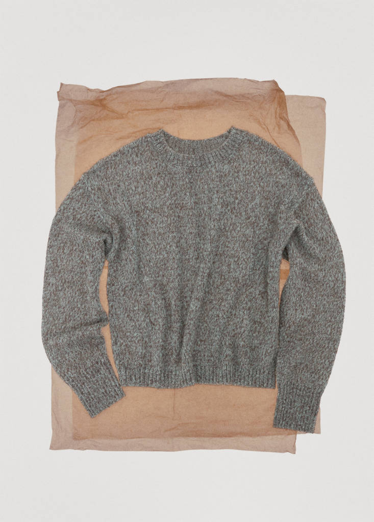 Speckled lurex knitted sweater — Sky Blue