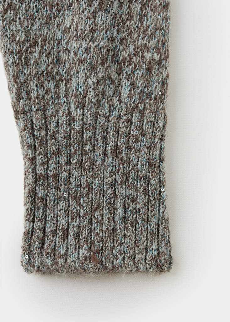 Speckled lurex knitted sweater — Sky Blue