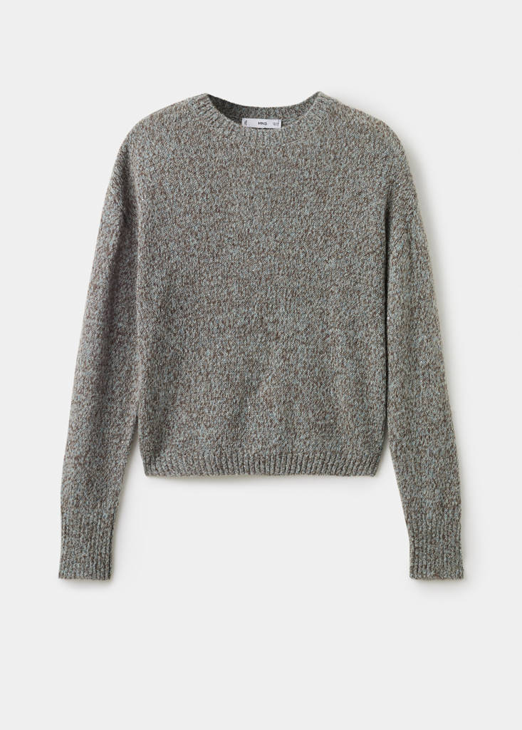 Speckled lurex knitted sweater — Sky Blue