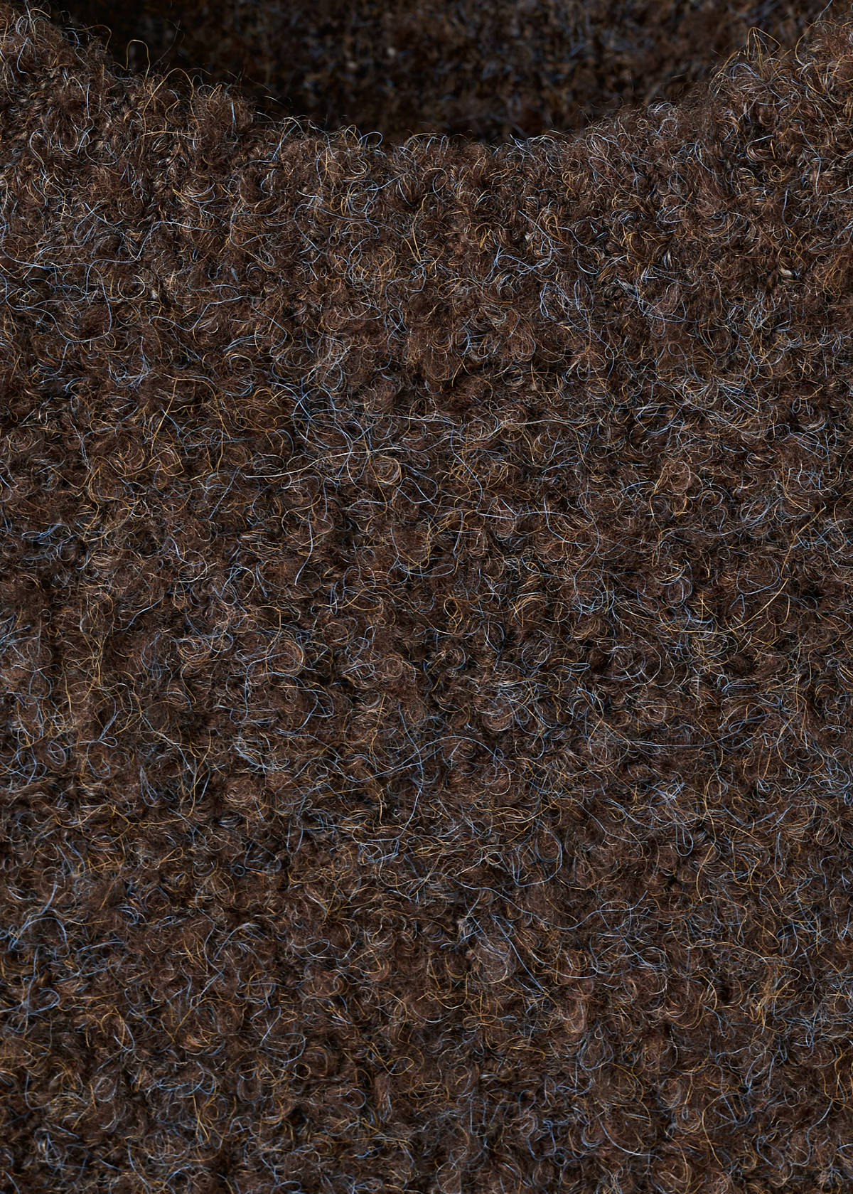 Bouclé short-sleeved sweater — Chocolate
