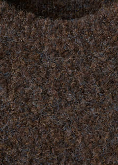 Bouclé short-sleeved sweater — Chocolate 7