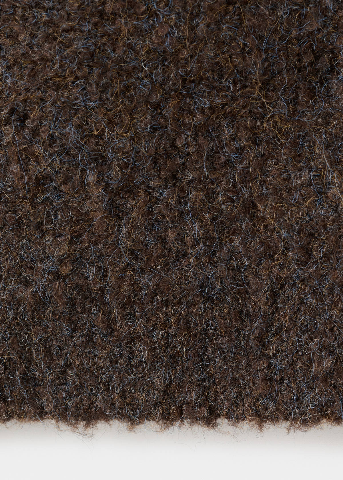 Bouclé short-sleeved sweater — Chocolate