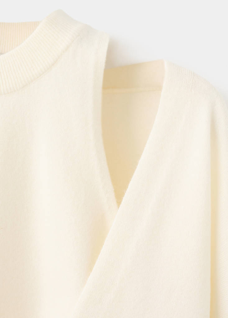 Oversized combined sweater — Ecru