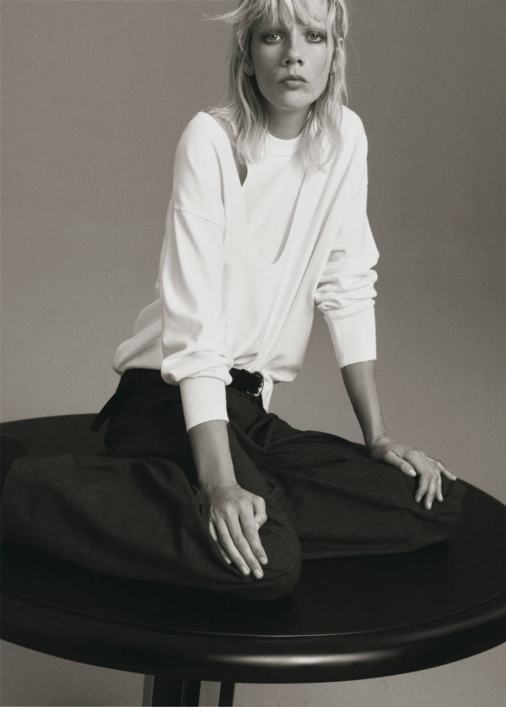 Oversized combined sweater — Ecru