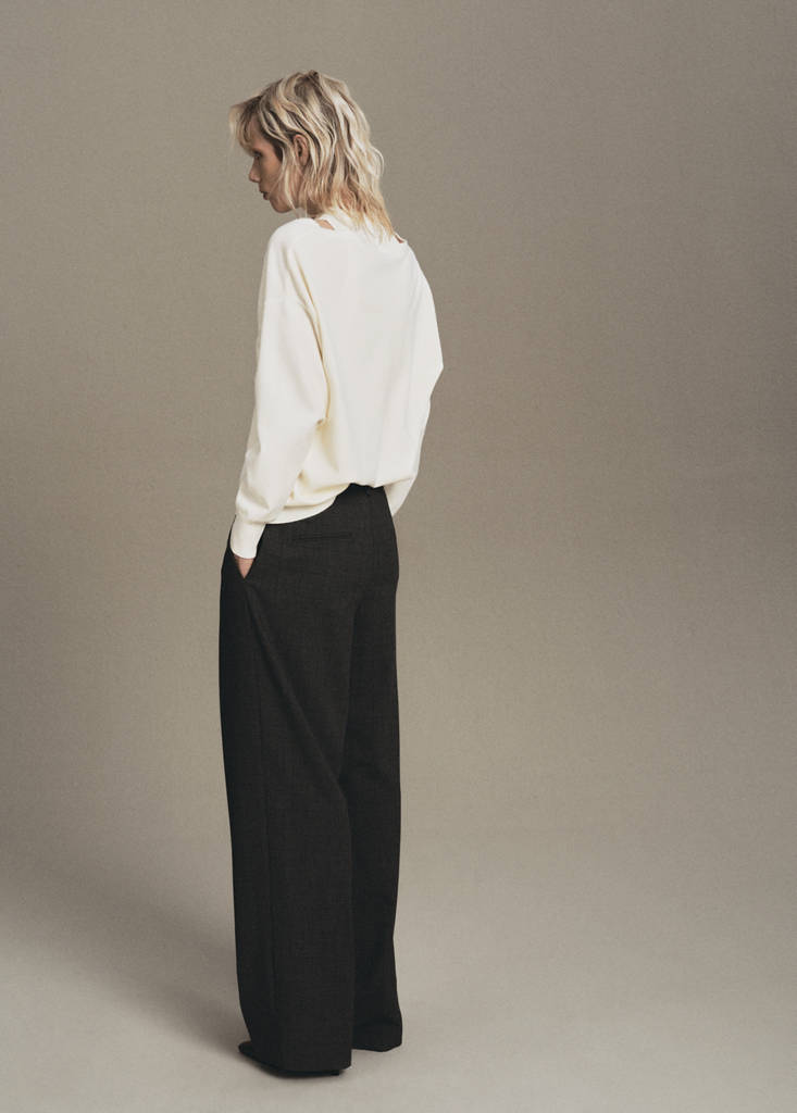 Oversized combined sweater — Ecru