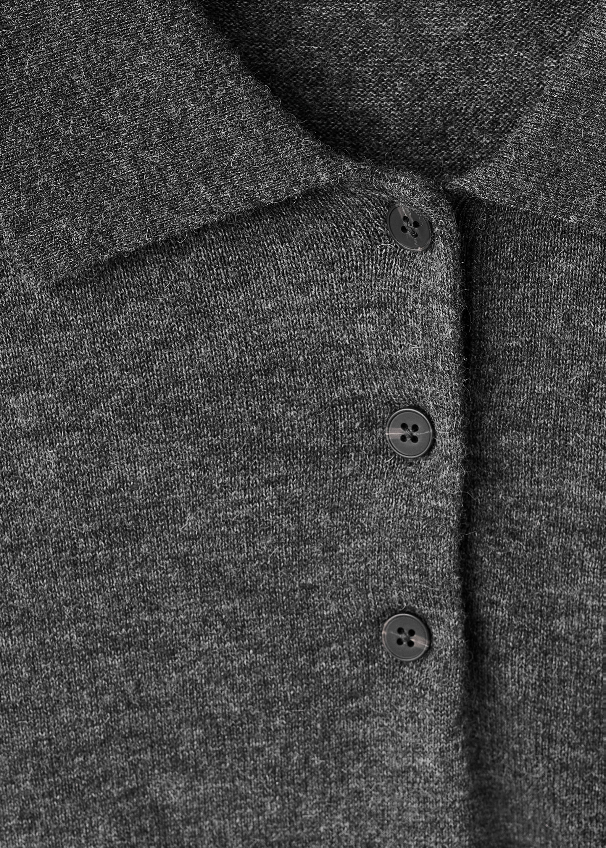 Polo neck sweater - Details of the article 8, Medium Heather Grey. Ref: 17007811-00.