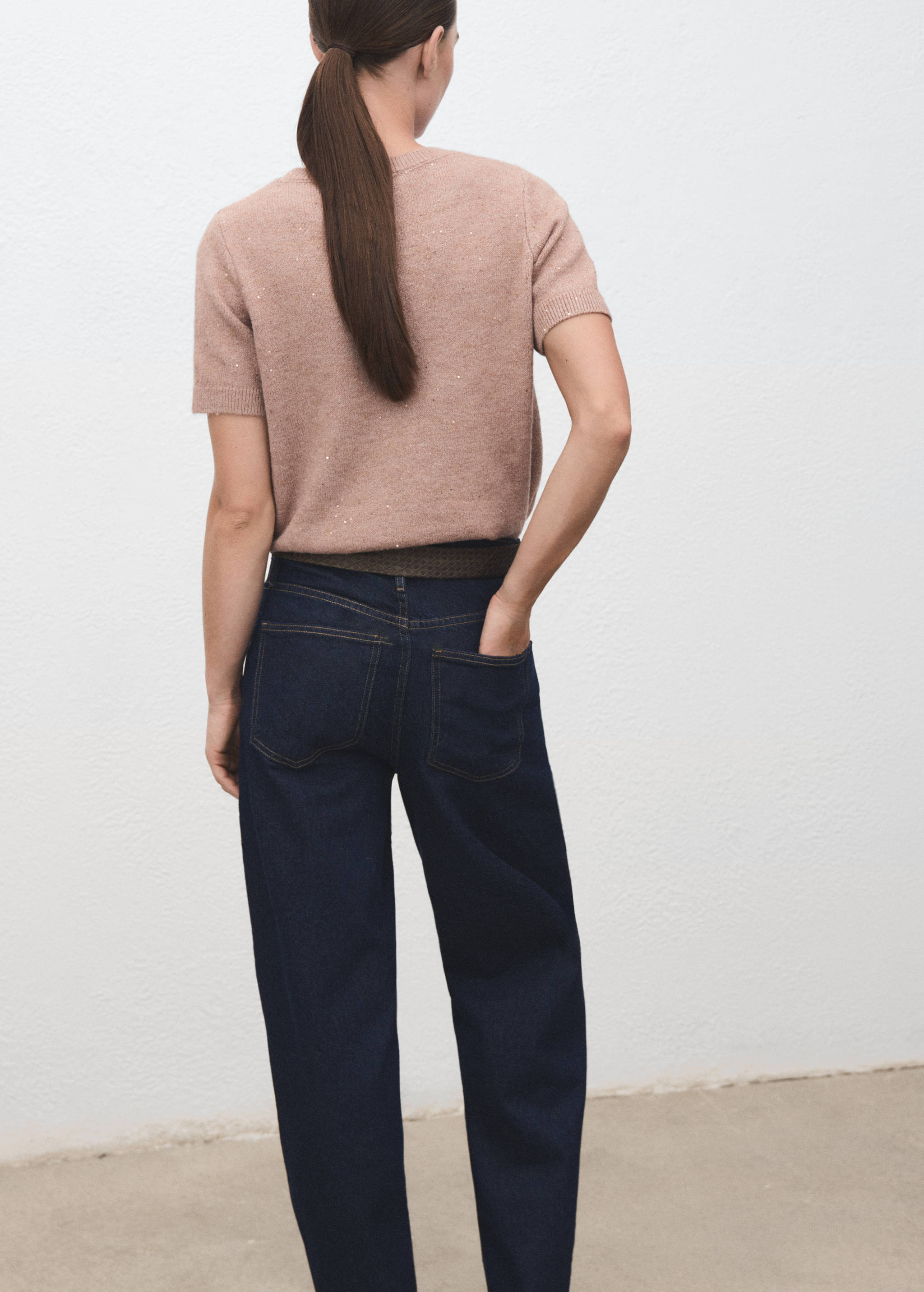 Short-sleeved lurex sweater - Reverse of the article