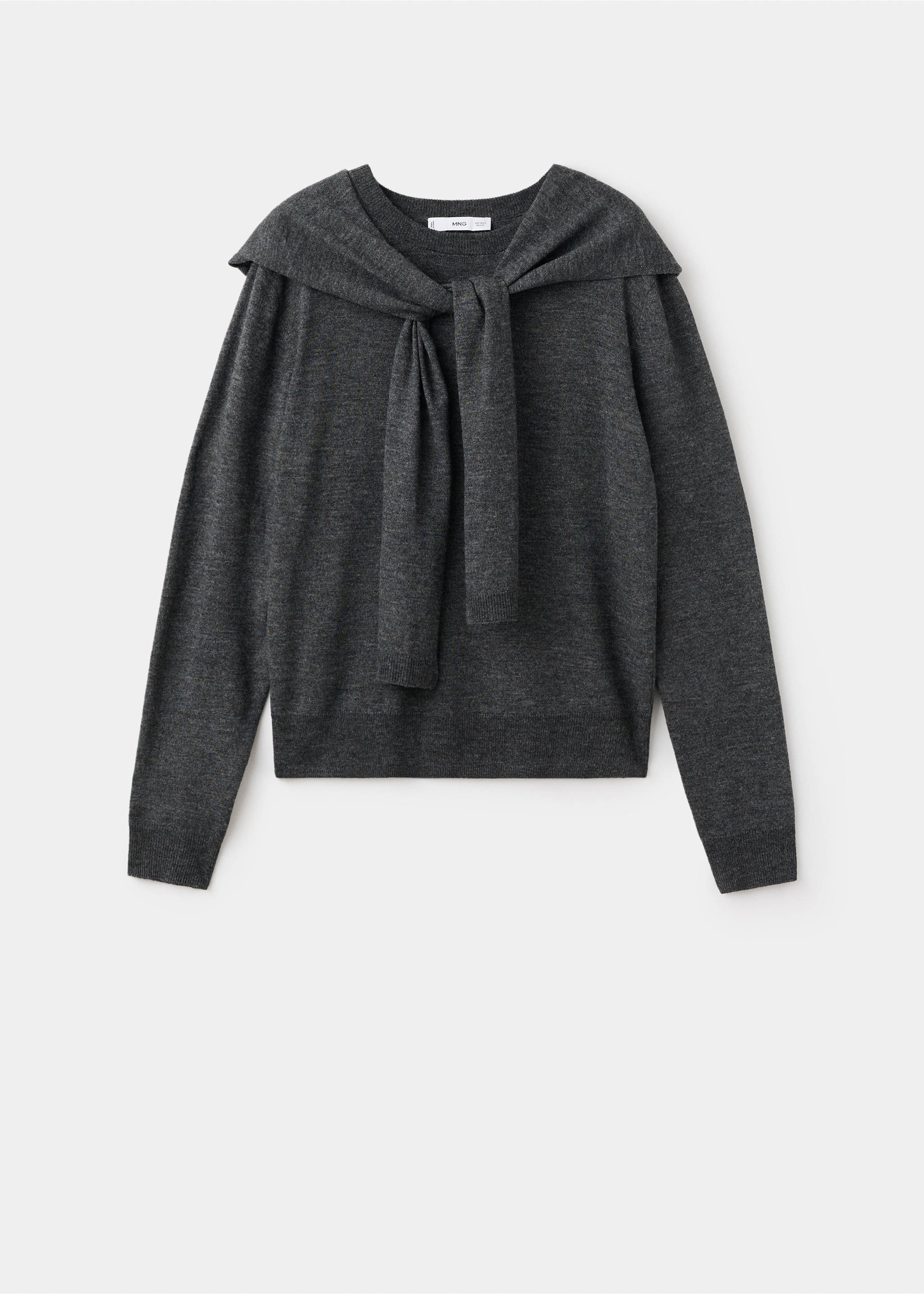 Комбинированный джемпер - Изделие без модели, Меланжевый средний серый . Ref: 17007813-00.