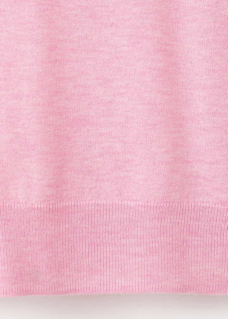 V-neck knit sweater — Pink