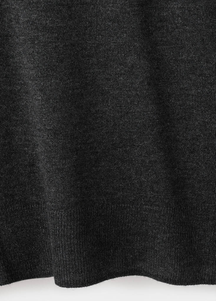 V-neck knit sweater — Charcoal