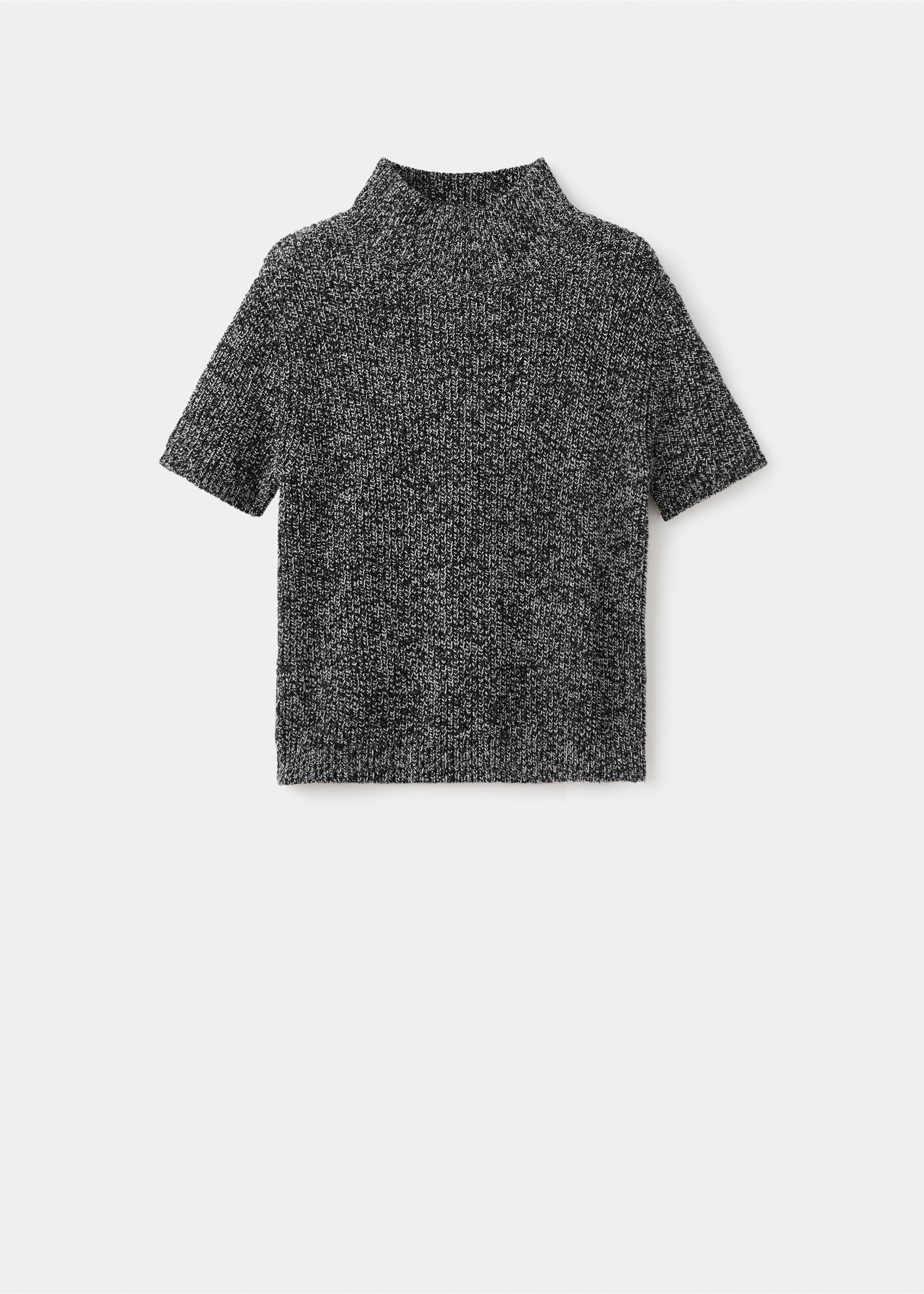 Speckled perkins-neck sweater - Article without model, Black. Ref: 17007815-00.