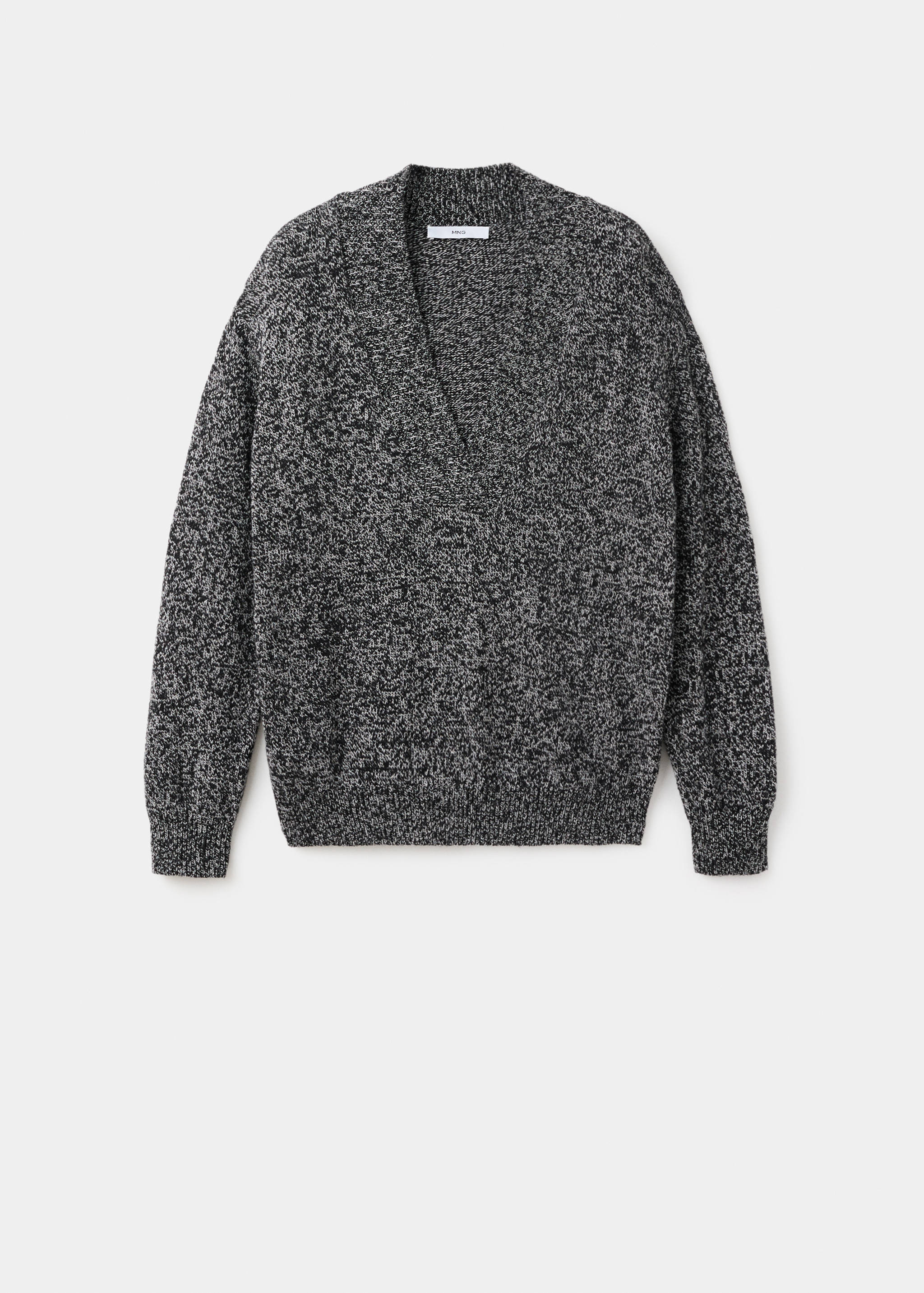 Melierter V-Ausschnitt-Jersey-Pullover - Artikel ohne Model