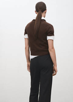 V-neck knit sweater — Chocolate 3