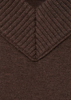 V-neck knit sweater — Chocolate 6