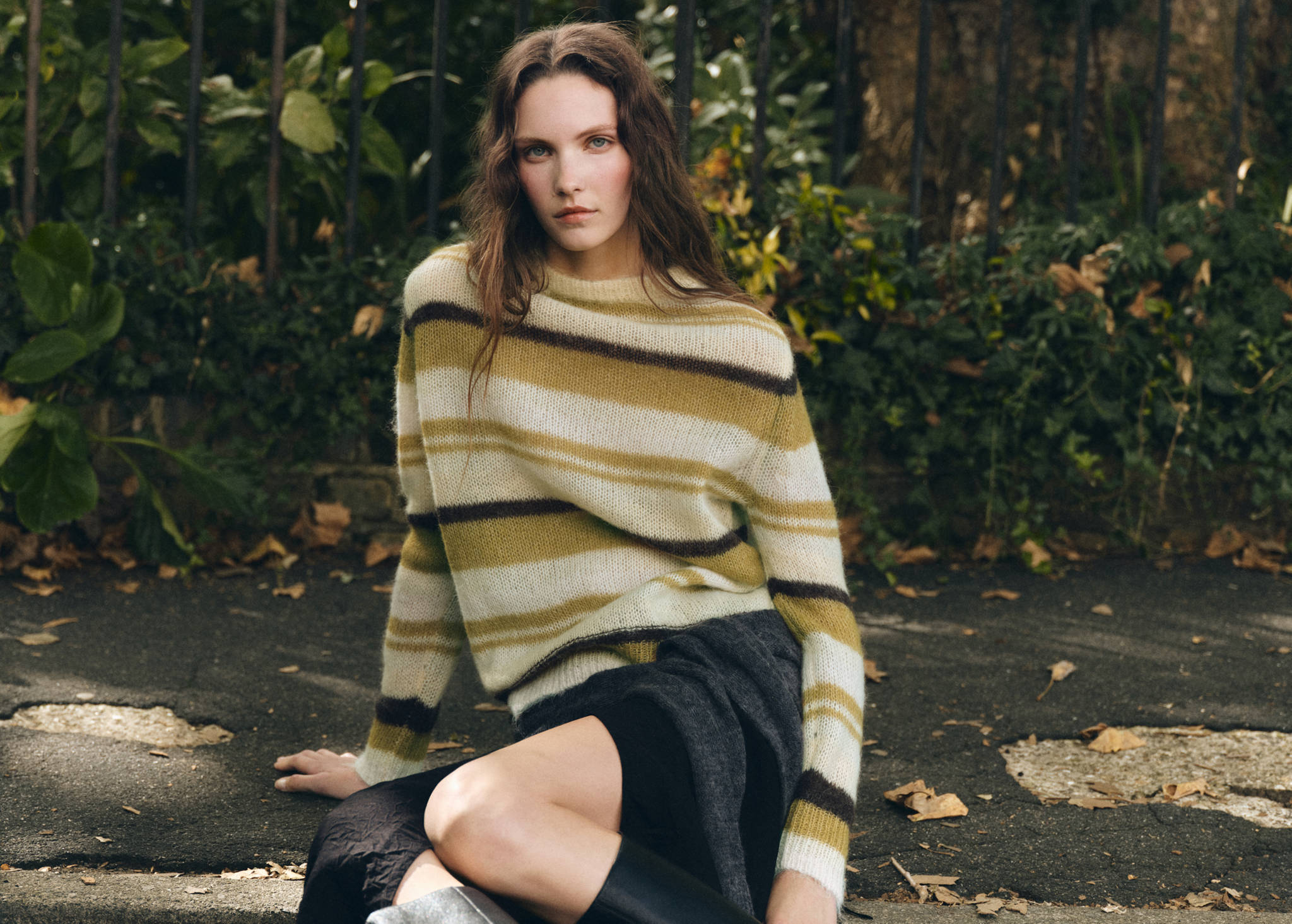 Semi-transparent alpaca sweater - Panoramic plane