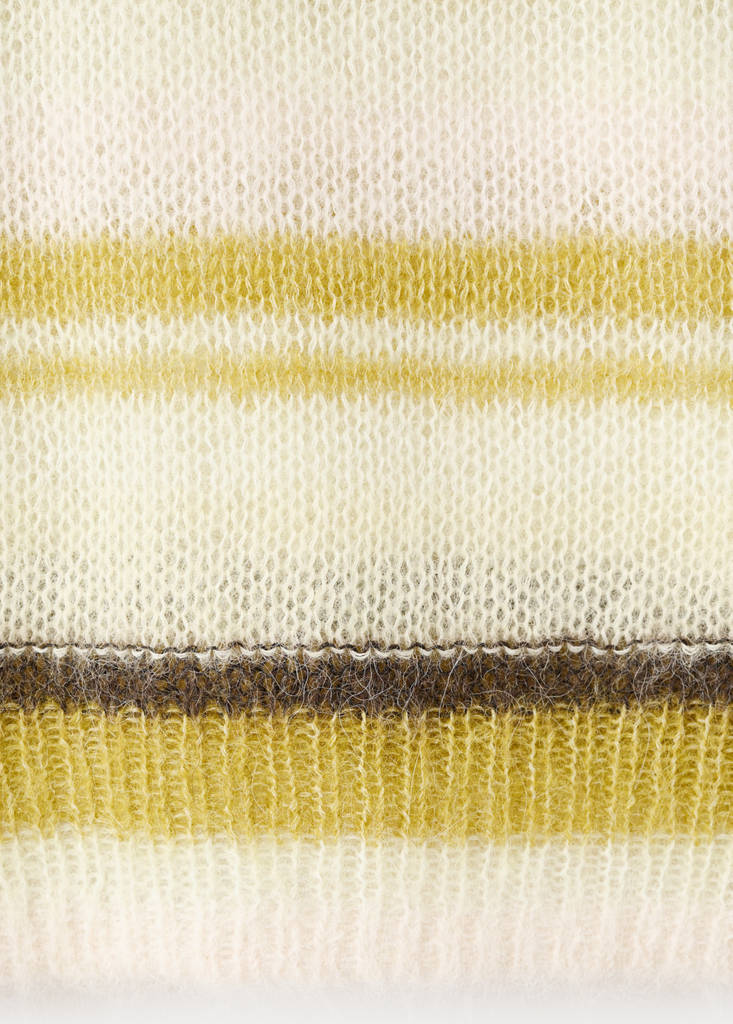 Semi-transparent alpaca sweater — Olive Green