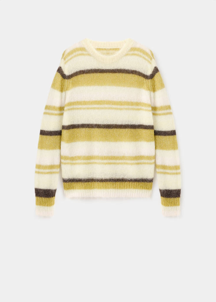 Semi-transparent alpaca sweater — Olive Green