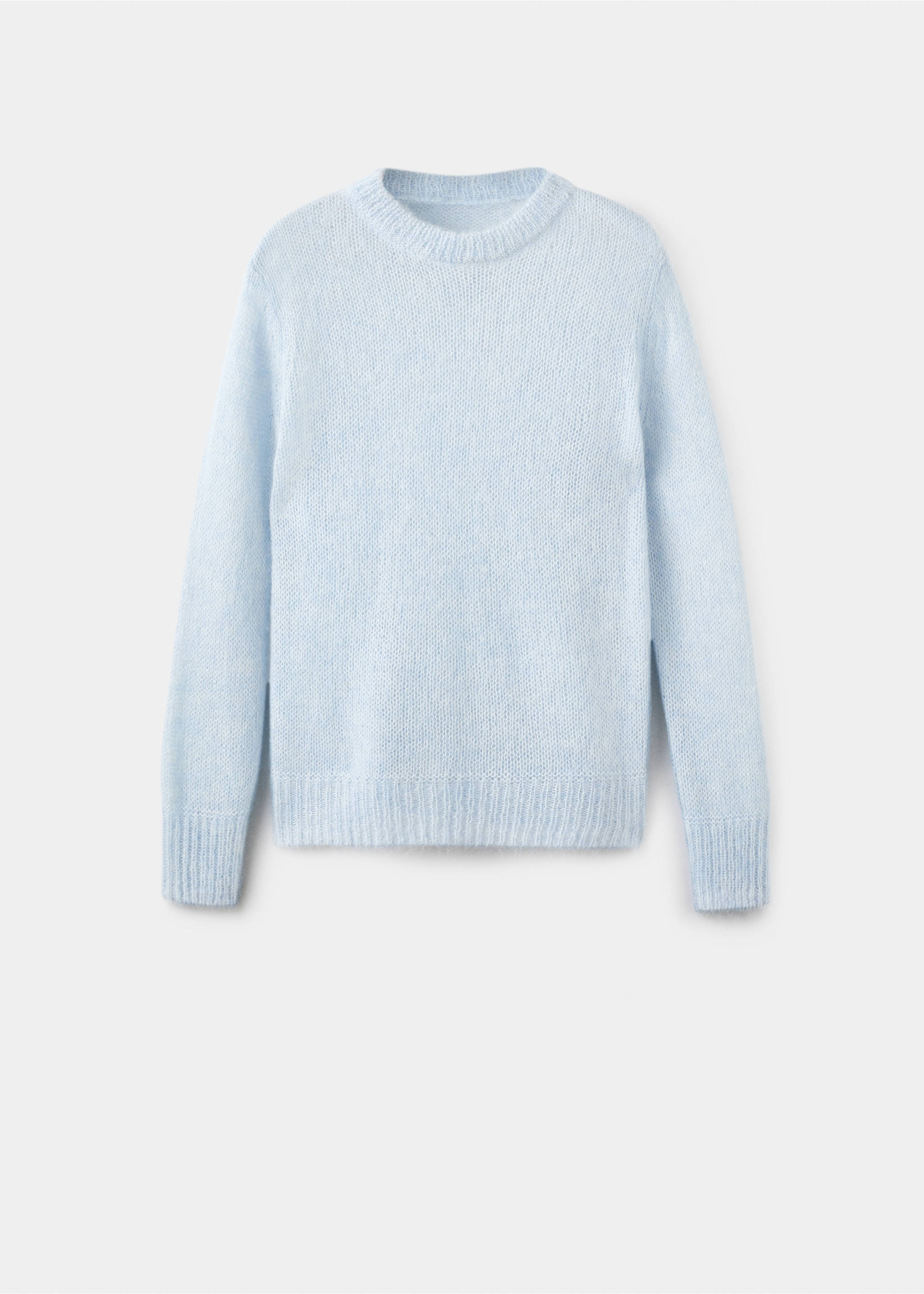 Semi-transparent alpaca sweater - Article without model, Sky Blue. Ref: 17007822-00.