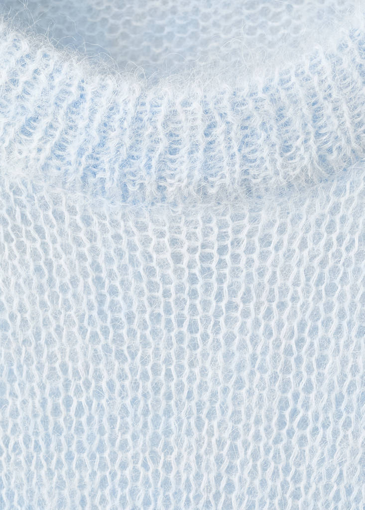 Semi-transparent alpaca sweater — Sky Blue
