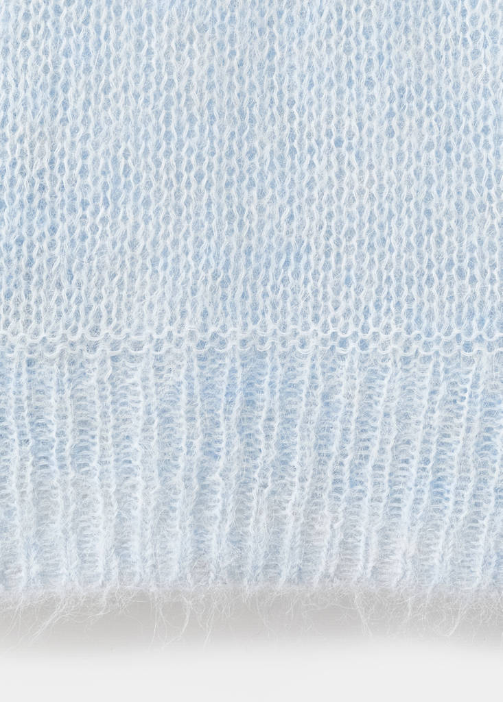 Semi-transparent alpaca sweater — Sky Blue