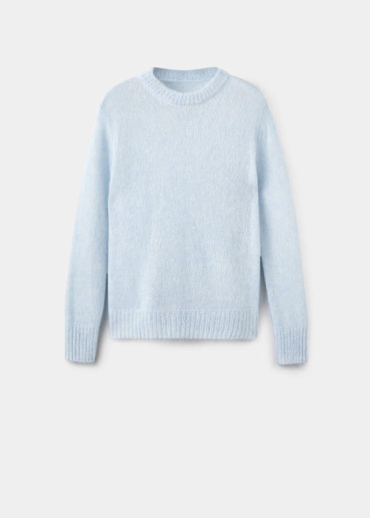 Semi-transparent alpaca sweater — Sky Blue