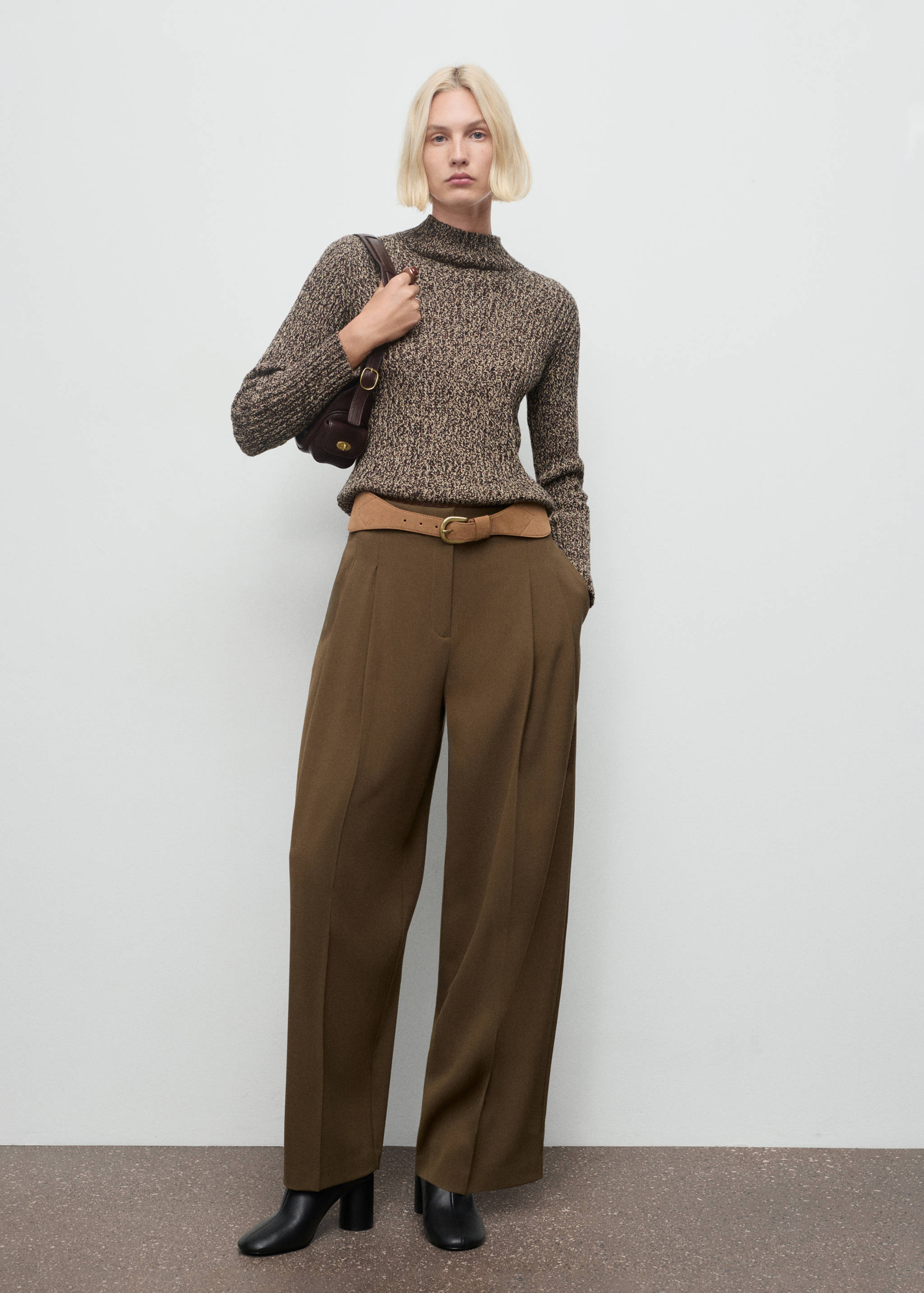 Speckled perkins-neck sweater - General plane