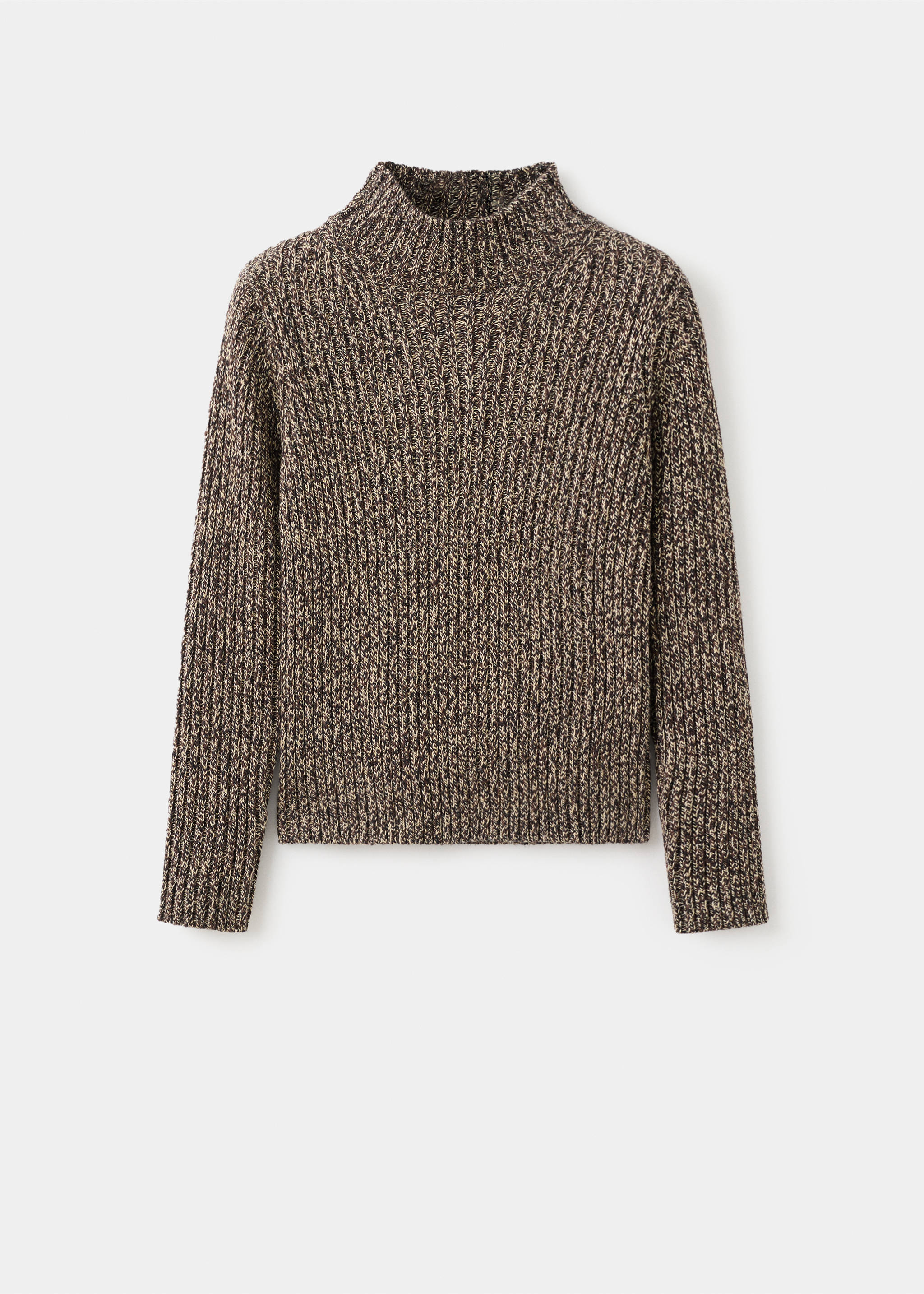Speckled perkins-neck sweater - Article without model, Chocolate. Ref: 17007823-00.