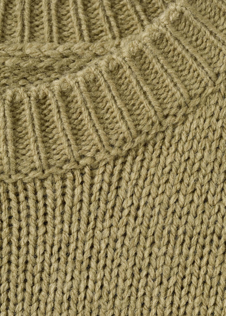 Oversized chunky-knit sweater — Olive Green