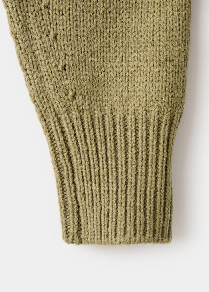 Oversized chunky-knit sweater — Olive Green