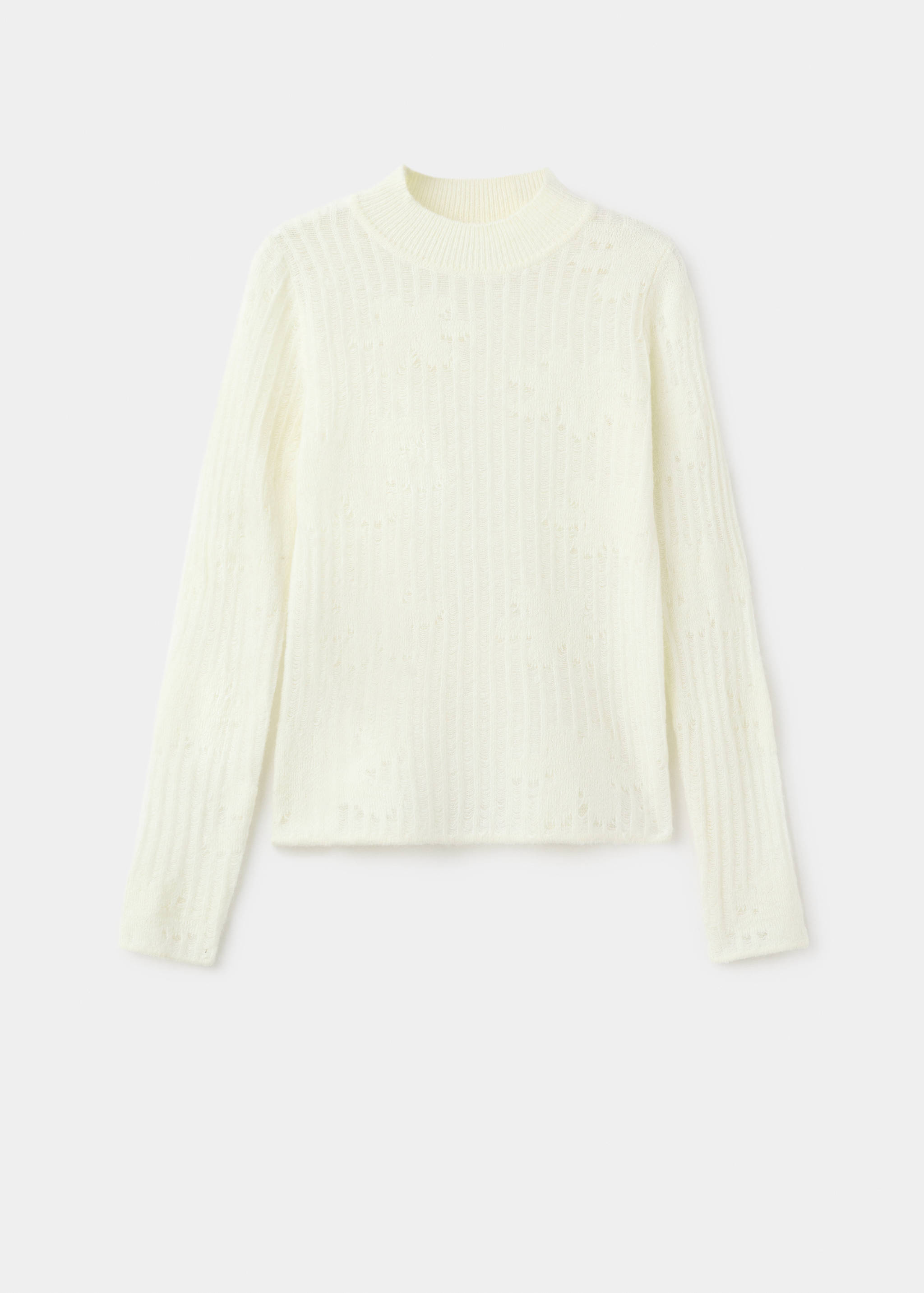 Openwork knitted floral sweater - Article without model