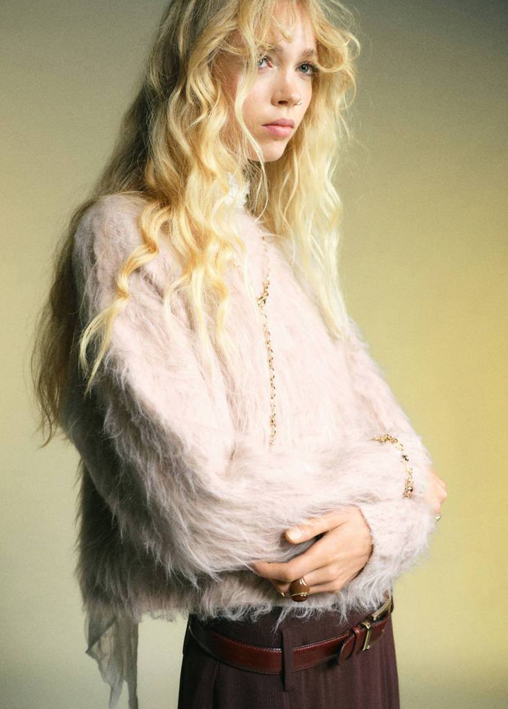 Faux-fur sweater — Light/Pastel Grey