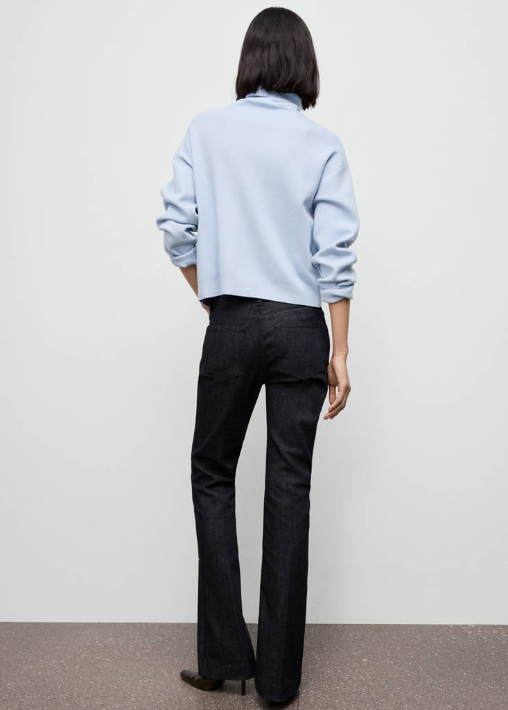 Turtleneck sweater with zip — Sky Blue
