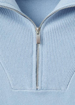Turtleneck sweater with zip — Sky Blue 6