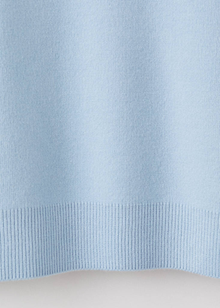 Turtleneck sweater with zip — Sky Blue