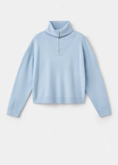 Turtleneck sweater with zip — Sky Blue 5