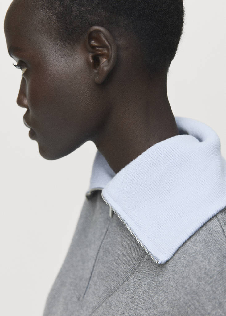 Turtleneck sweater with zip — Grey