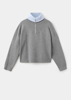 Turtleneck sweater with zip — Grey 14