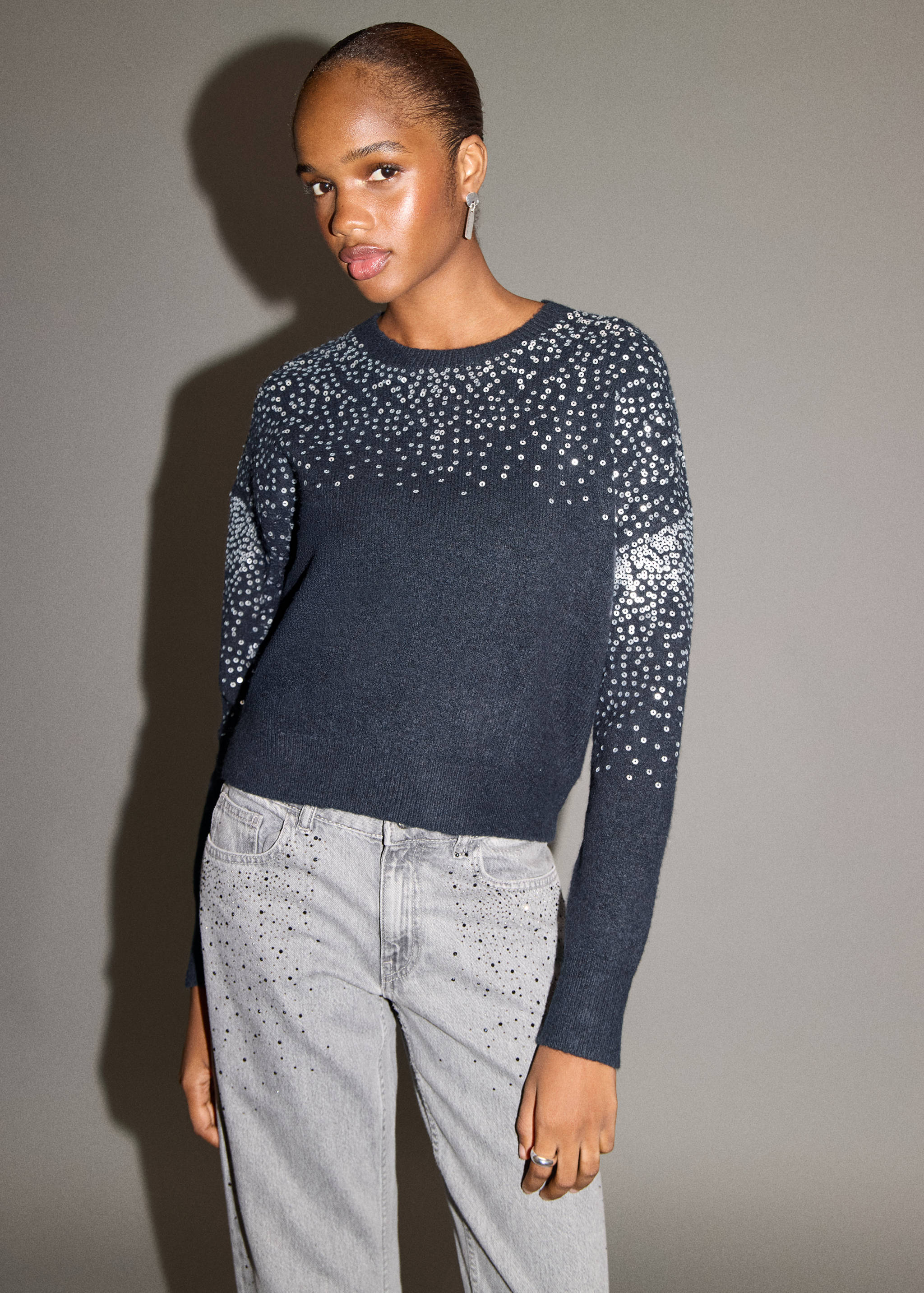 Knit paillette sweater - Medium plane