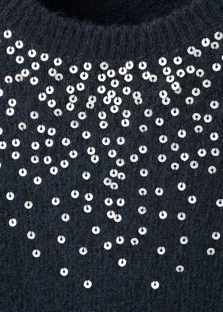 Knit paillette sweater — Navy