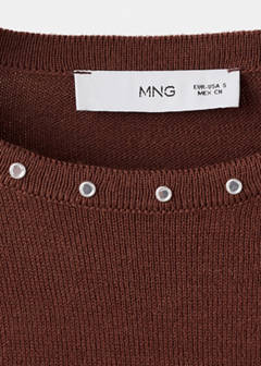 Studded knitted sweater — Brown 8