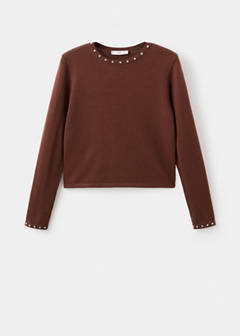 Studded knitted sweater — Brown 7