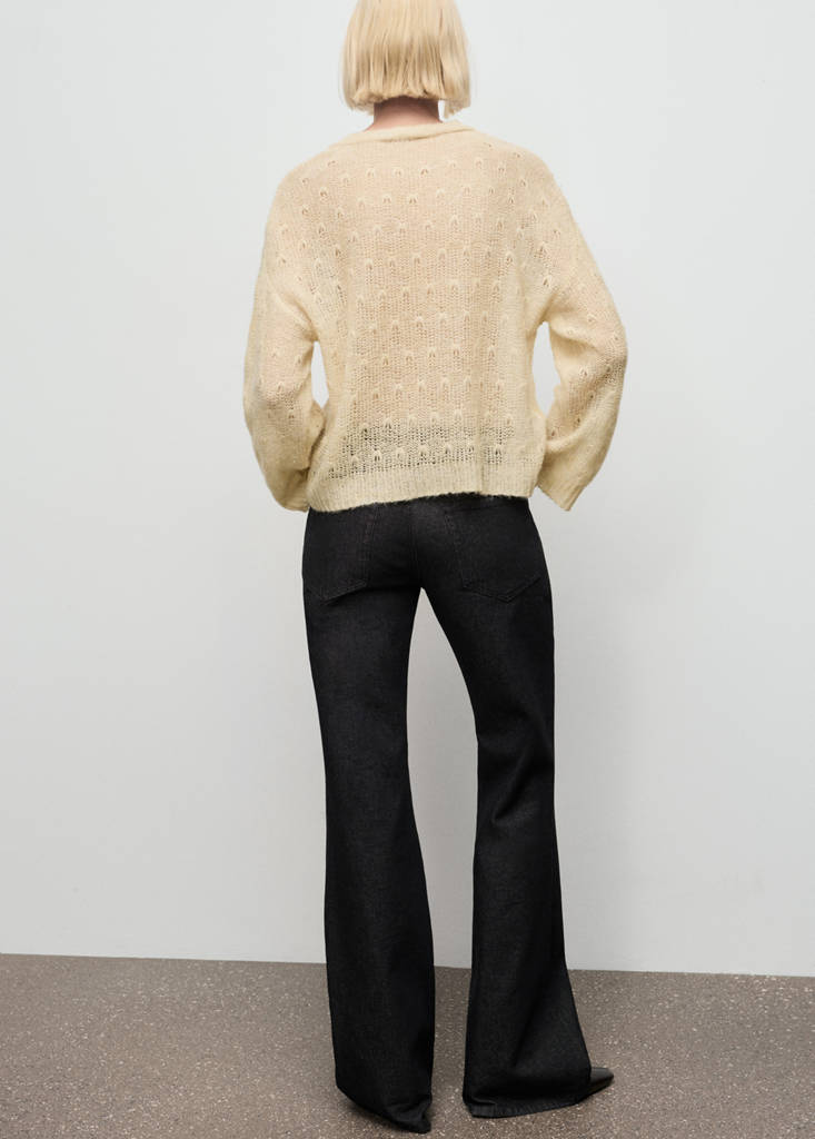 Openwork knit sweater — Ecru