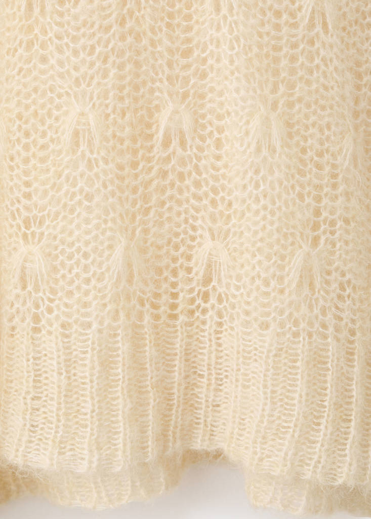 Openwork knit sweater — Ecru
