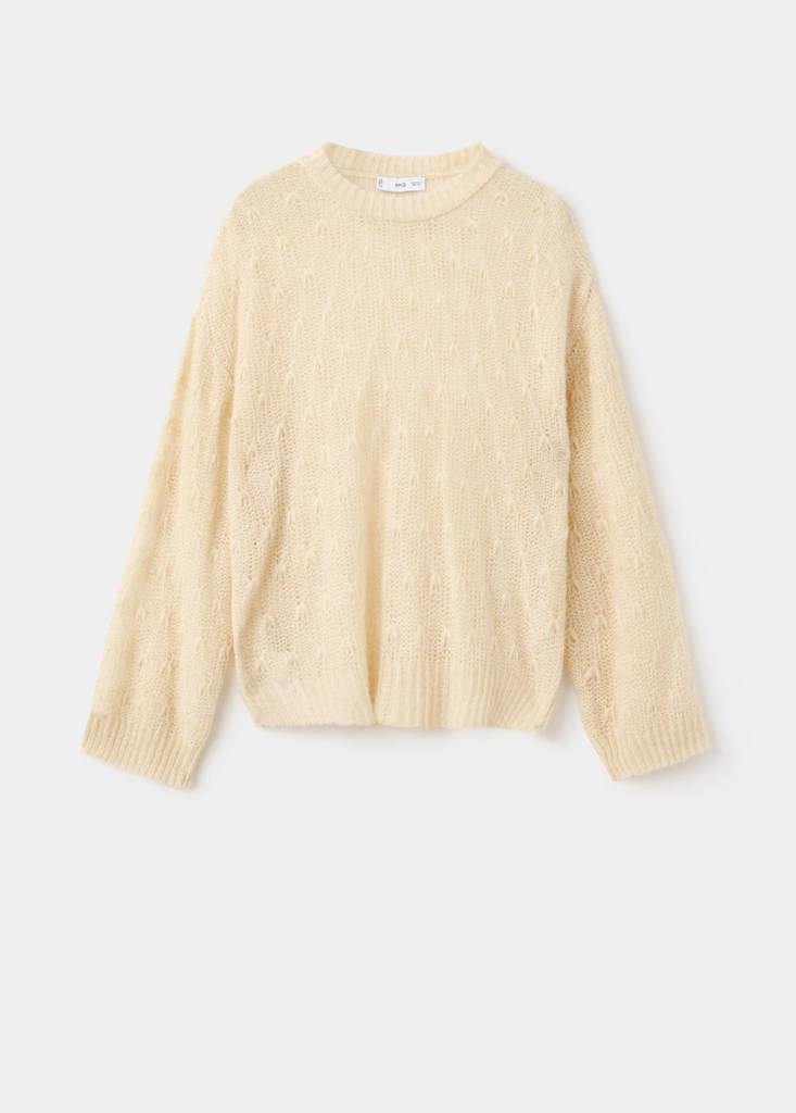 Openwork knit sweater — Ecru