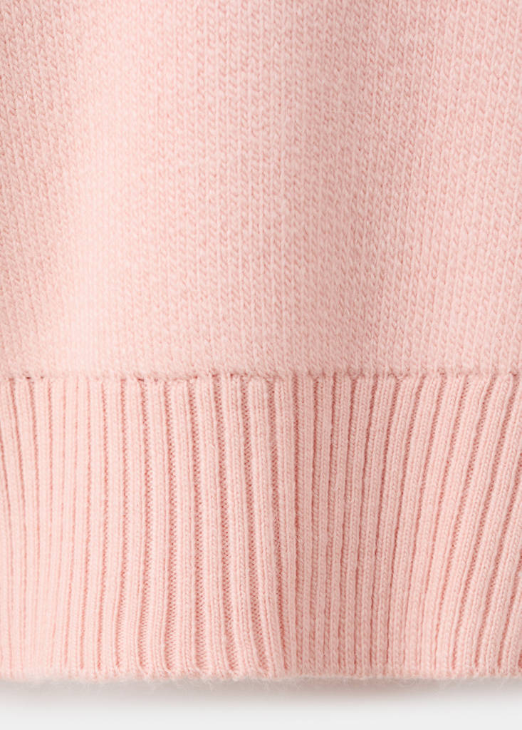 V-neck knit sweater — Pastel Pink
