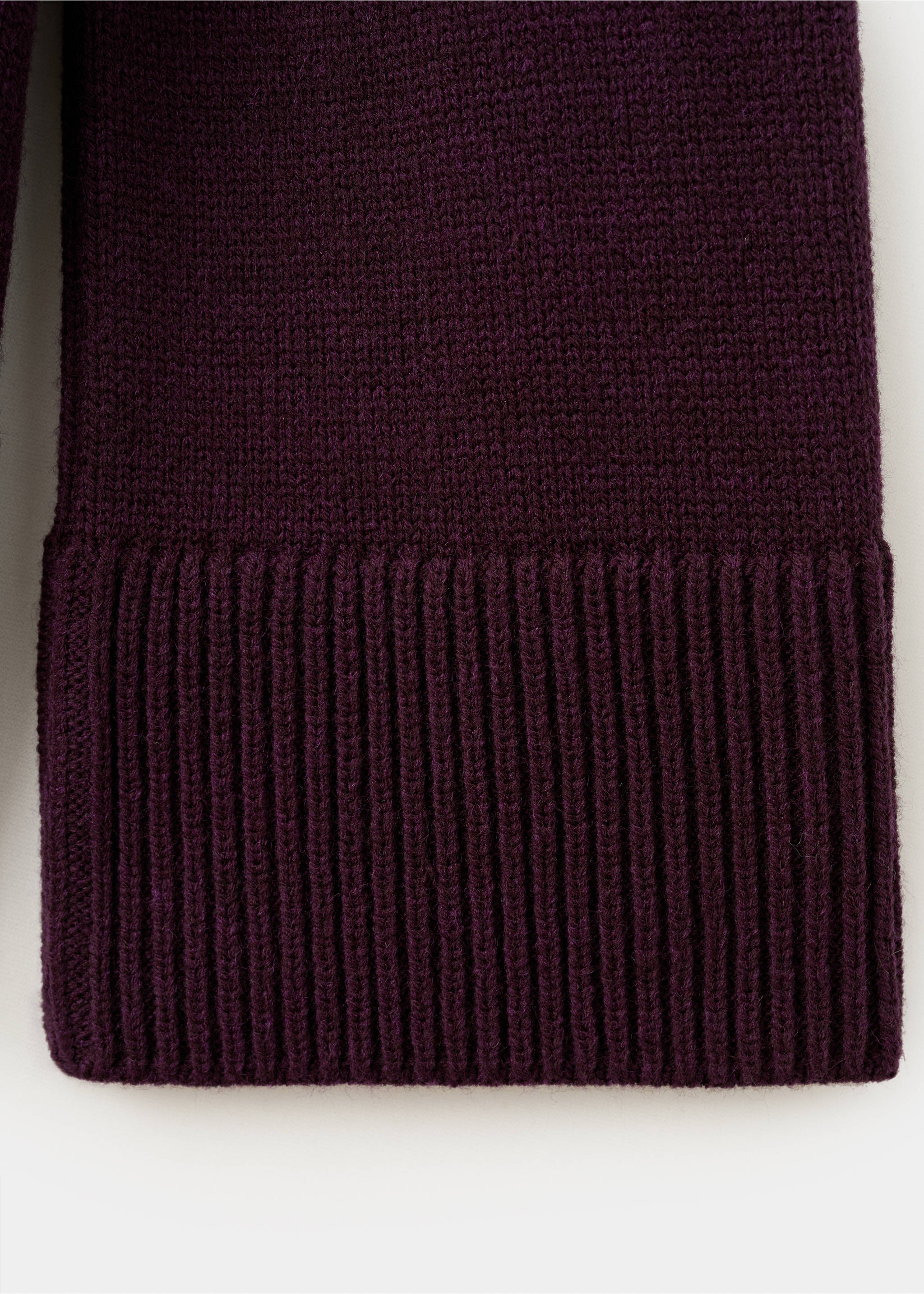 Turtleneck sweater with slits - Details of the article 0, Wine. Ref: 17007843-00.